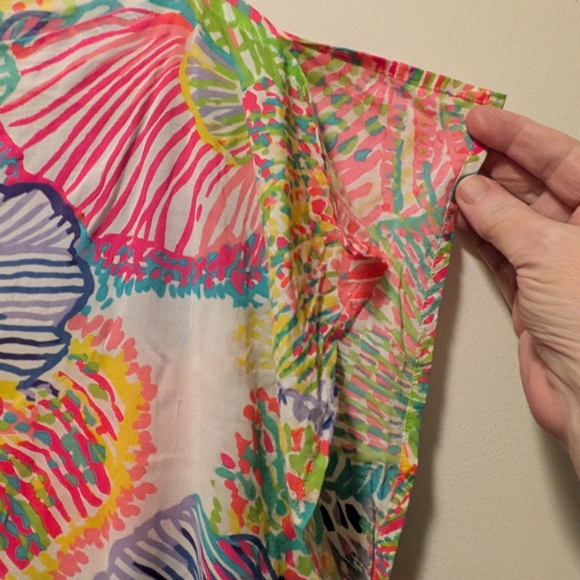 Lilly Pulitzer Multicolor Fringe Blouse Fun Playful Beachy Cruise Vacay - Picture 5 of 8